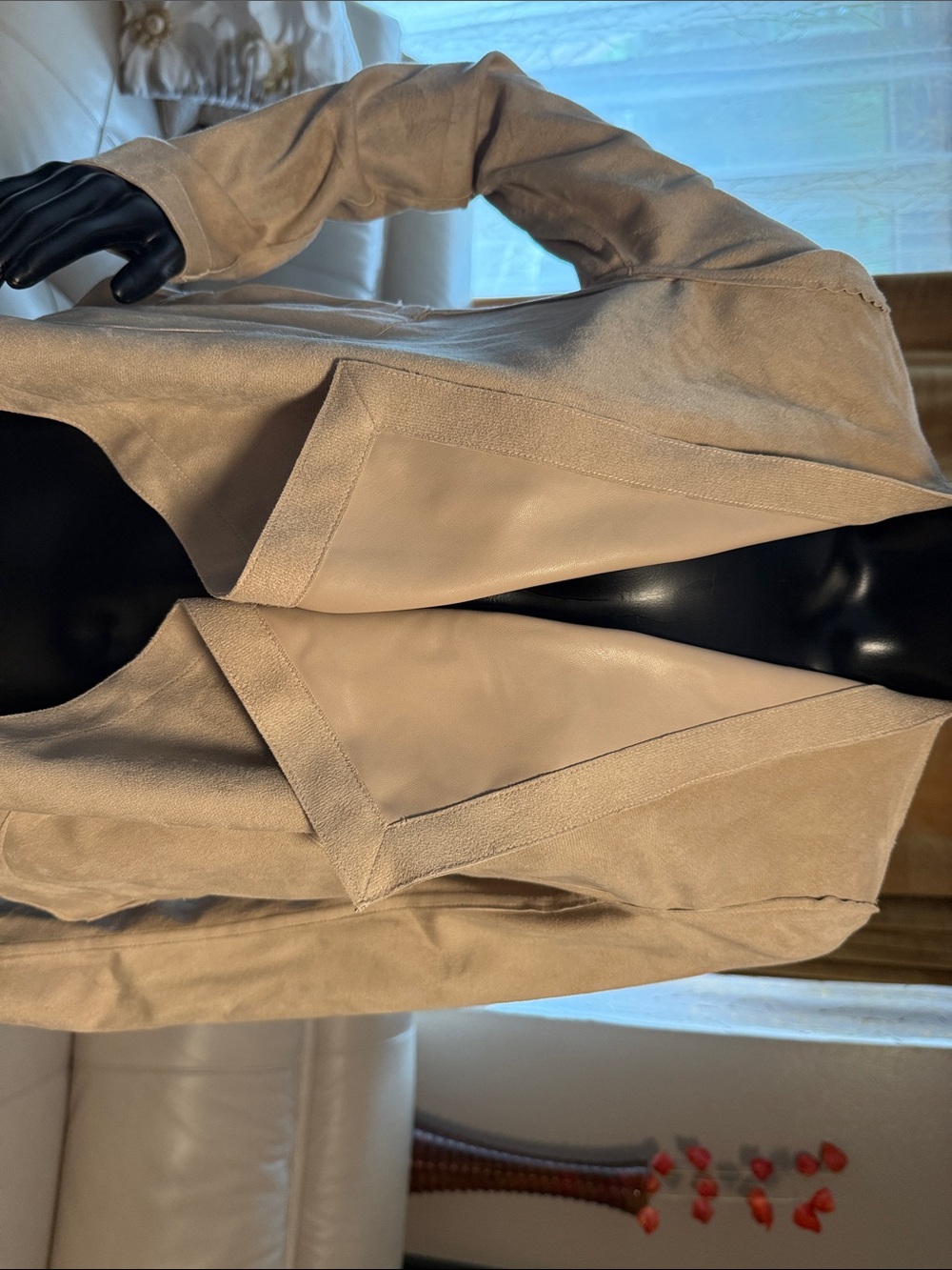 Beige reversible Open-Front Women's Jacket